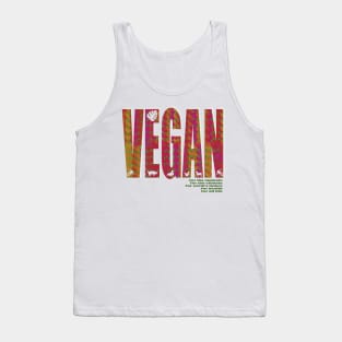 Vegan lettering with psychedelic overlay pattern Tank Top